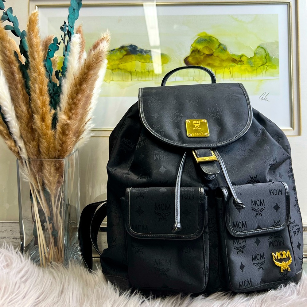 MCM Black Nylon Backpack
